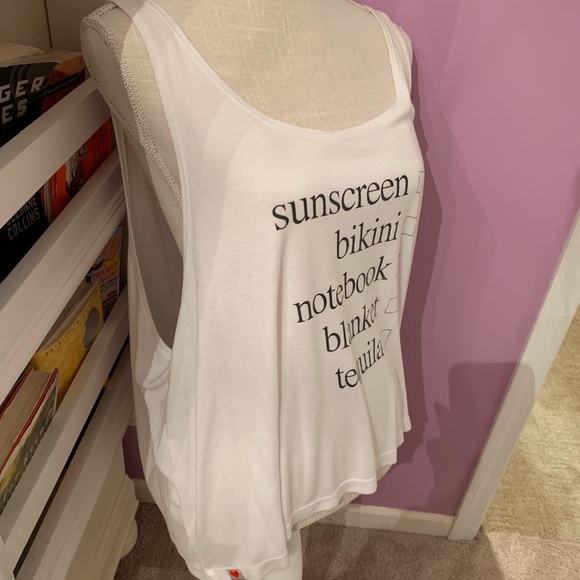 White Wildfox graphic Tank Top | Large - Picture 2 of 4